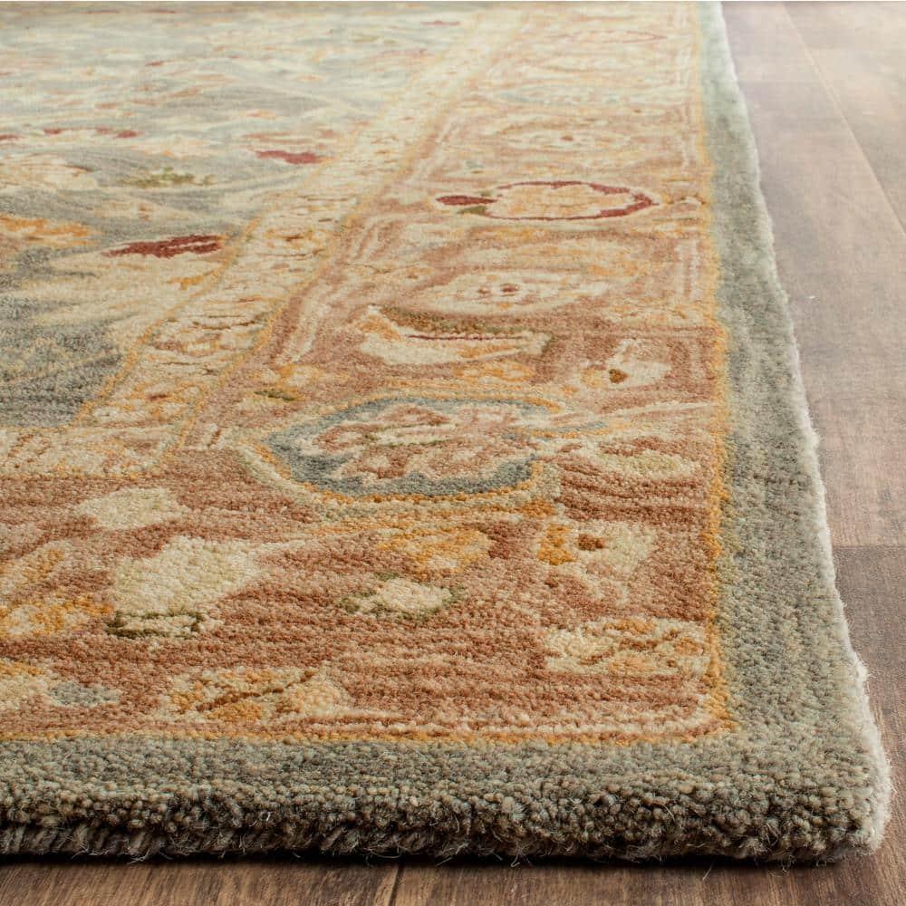 SAFAVIEH Anatolia Sophia Traditional Wool Area Rug, Blue/Brown, 9' x 12'