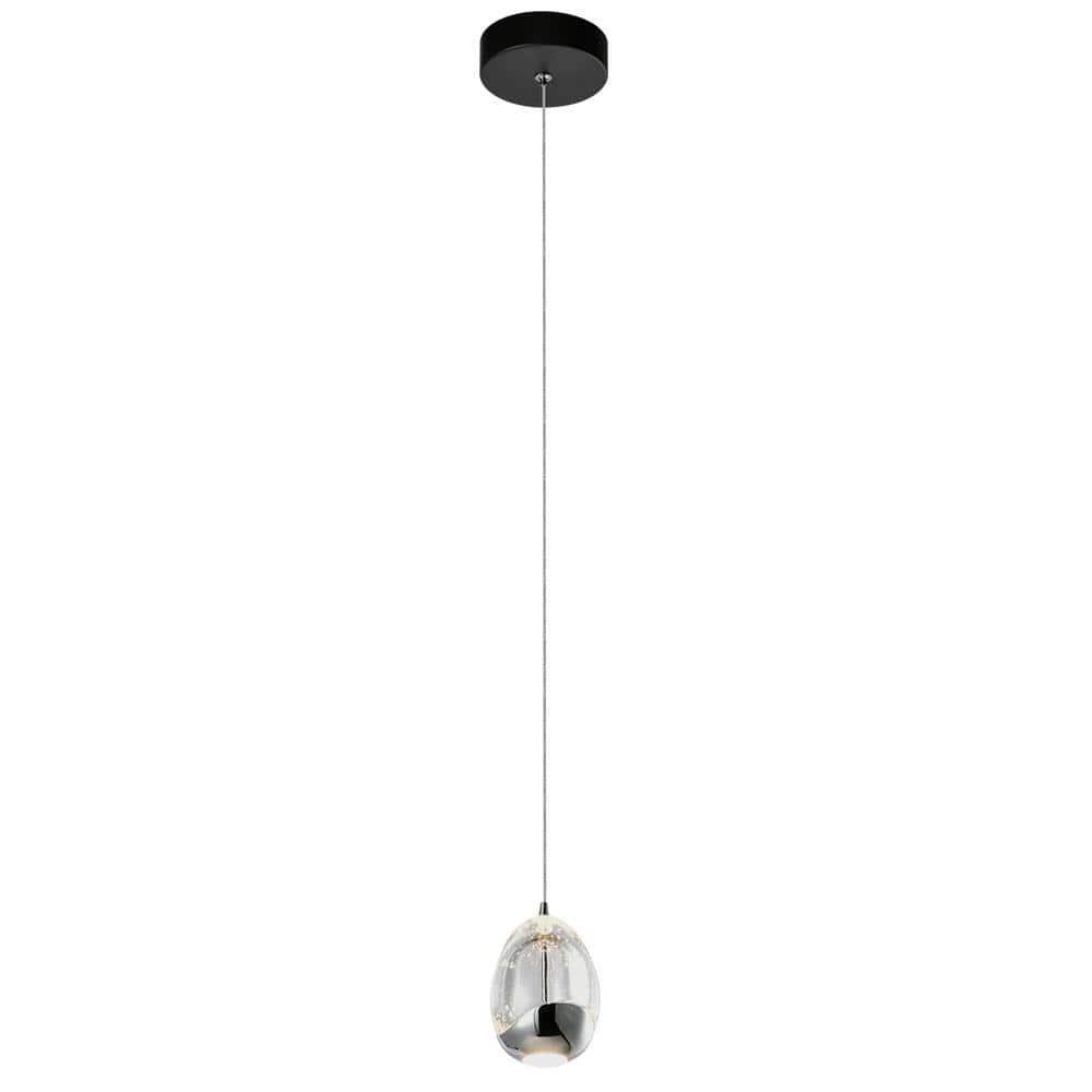 Venezia 3.5-in Integrated LED Height Adjustable ETL Certified Pendant Light with Glass Shade