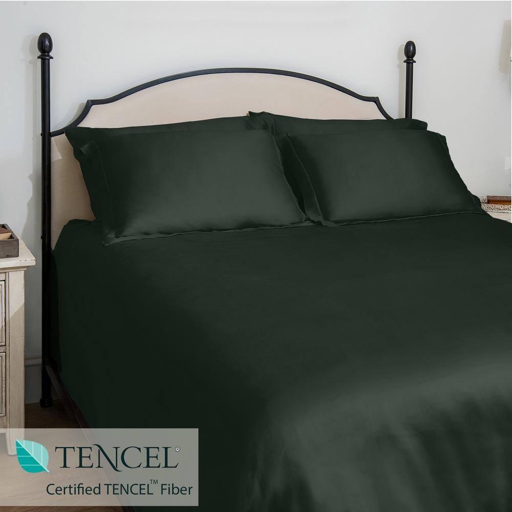 Delara 100% Eucalyptus Lyocell Tencel Duvet Cover Set, 8 Internal Ties, Naturally Cooling, Super Soft Silky, Moisture-Wicking, Smooth & Breathable