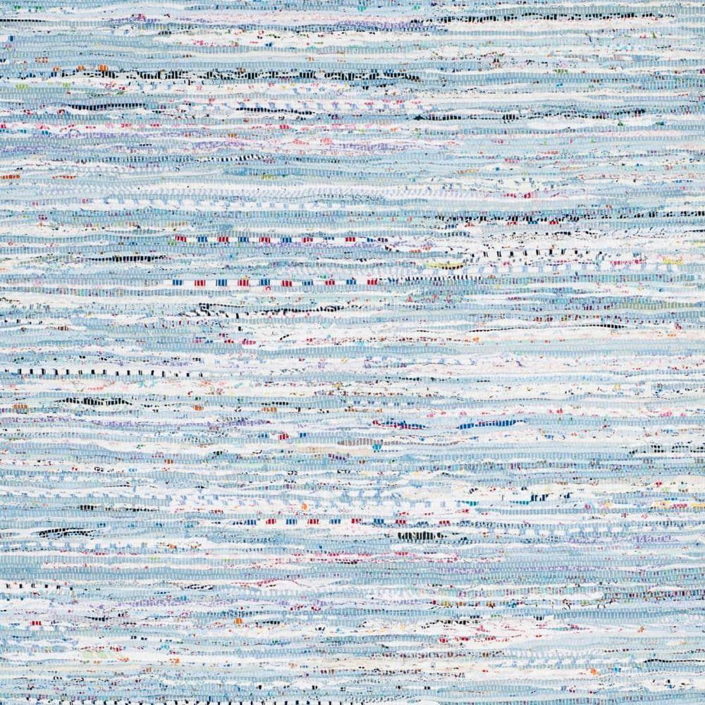 Rag Rug RAR125 Hand Woven Indoor Area Rug - Light Blue/Multi - 5'x7' - Safavieh.
