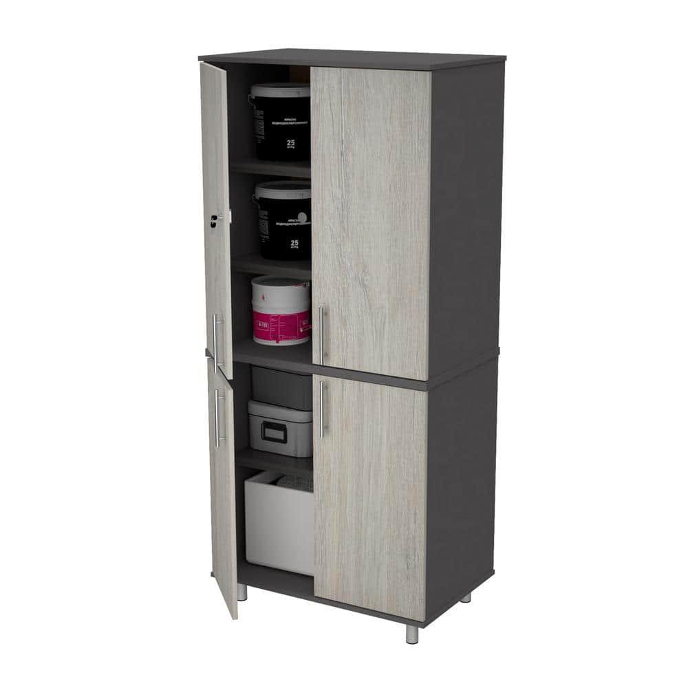 Inval America Kratos 5-Shelf Garage Storage Cabinet in Chantilly/Dark Gray