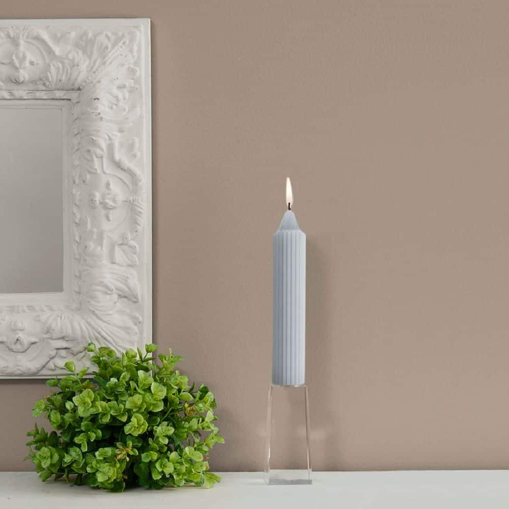Grecian Collenette 7 in. Platinum Unscented Taper Candle (Set of 4)