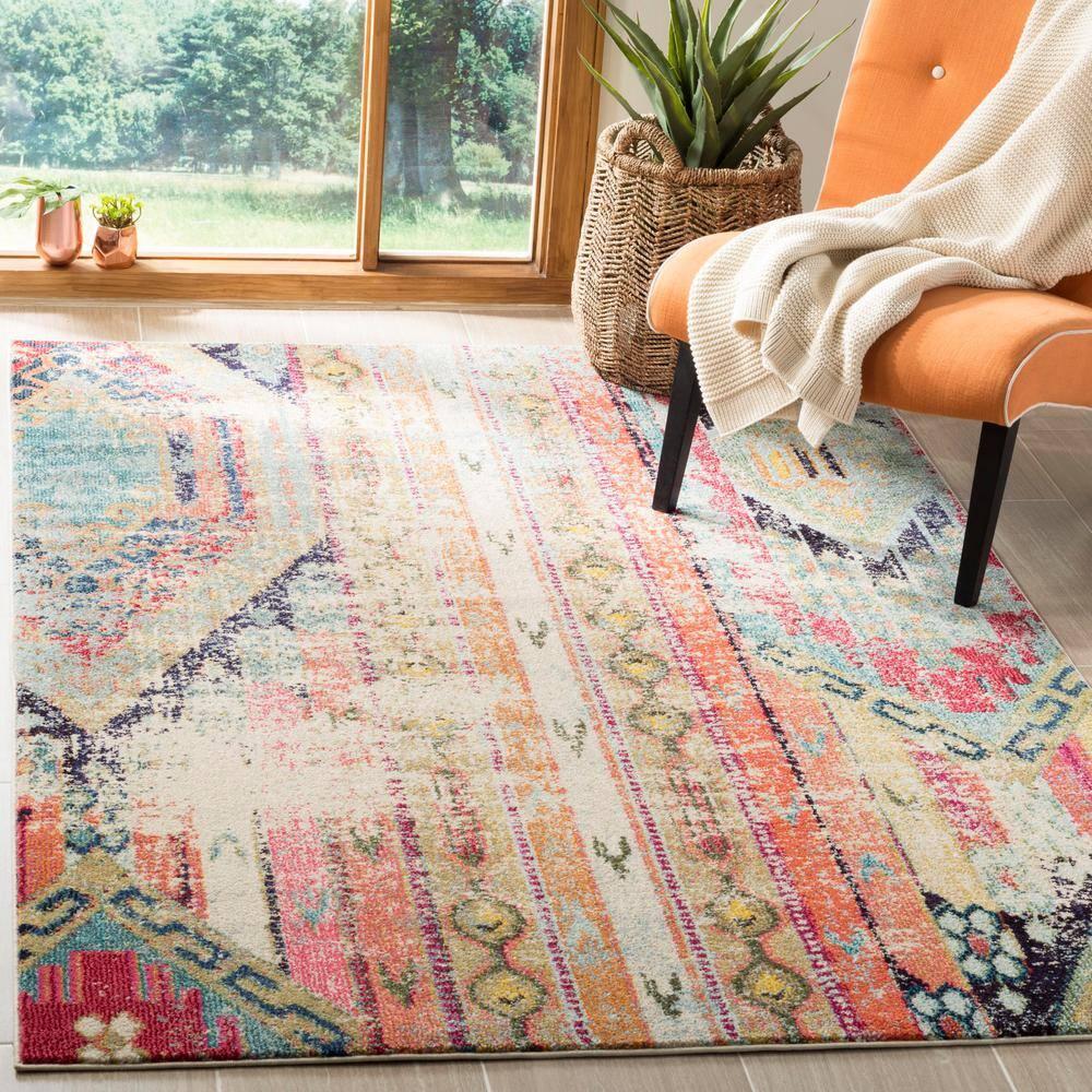 Monaco MNC222 Power Loomed Indoor Area Rug - Multi - 5'x5' - Safavieh