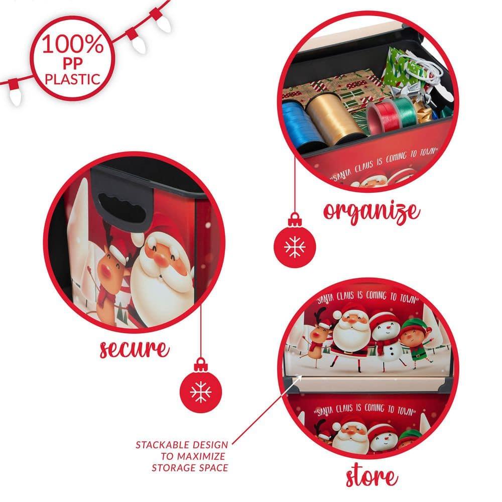 Simplify Santa Clause is Coming to Town Design Plastic Storage Tote
