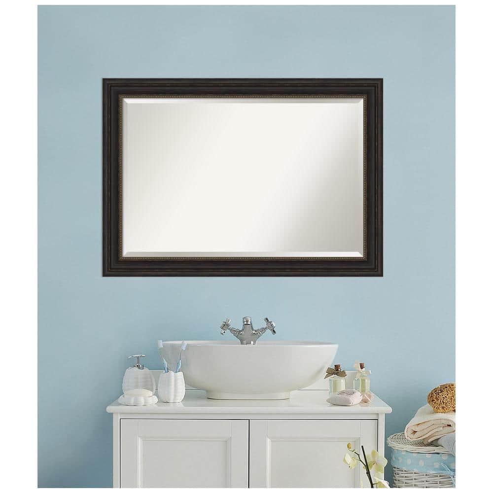 Amanti Art Accent 41.0-Inches x 29.0-Inches Framed Rectangle Bathroom Vanity Mirror ( Burnished Bronze )