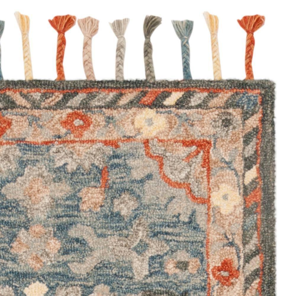 Aspen APN123 Hand Tufted Area Rug - Blue/Rust - 2'3"x5' - Safavieh..