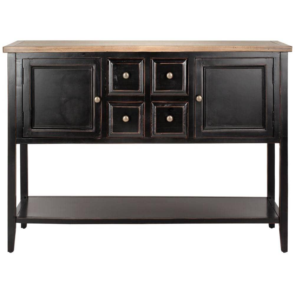 Charlotte Sideboard - Black/Oak Top - Safavieh.