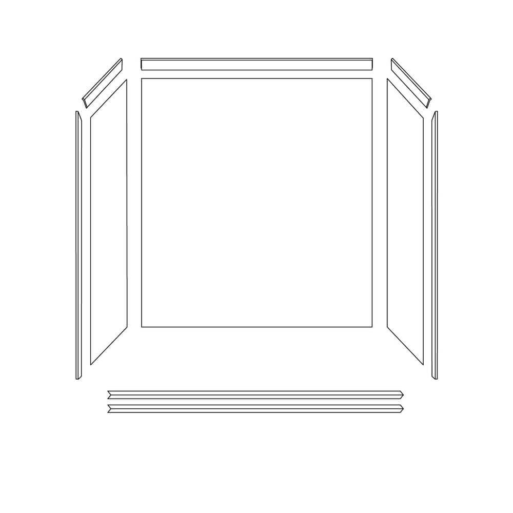 FlexStone Royale 60"W x 36"D x 80"H Alcove Bathtub/Shower Surround