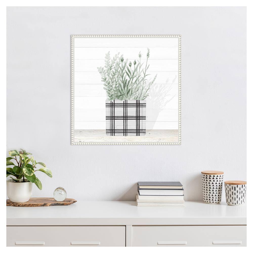 Amanti Art Lavender Blossom In Modern Pot II by Janice Gaynor Canvas Wall Art Print Framed 22 x 22-in.