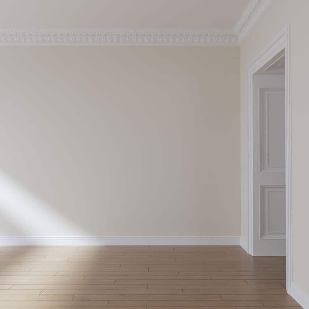 Ekena Millwork 7 3/4"H x 5 1/2"P x 9 1/2"F x 94 1/2"L Odessa Leaf Dentil Crown Moulding