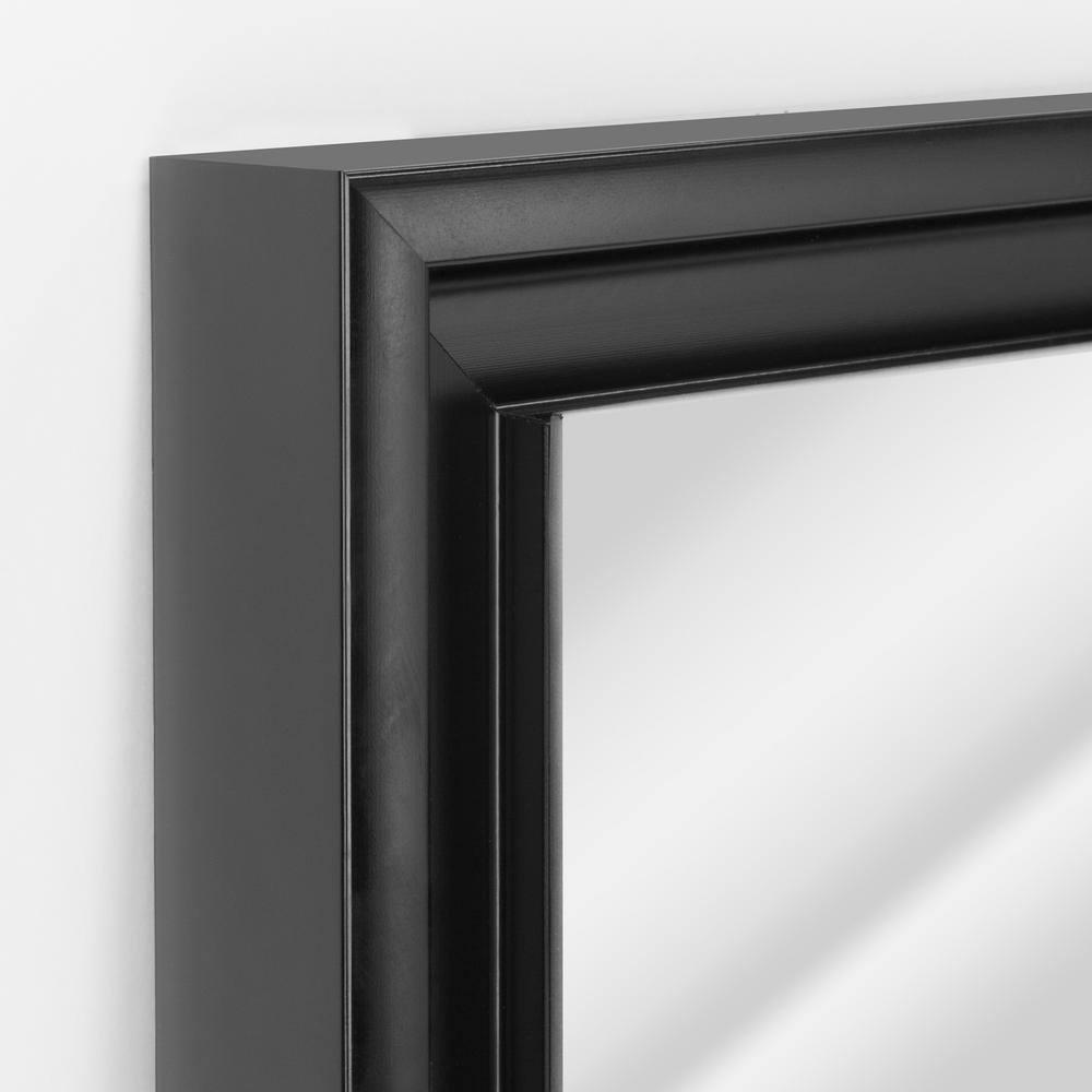 Head West Glossy Black Rectangular Edge-to-Edge Float Framed Accent Wall Vanity Mirror - 26 x 32