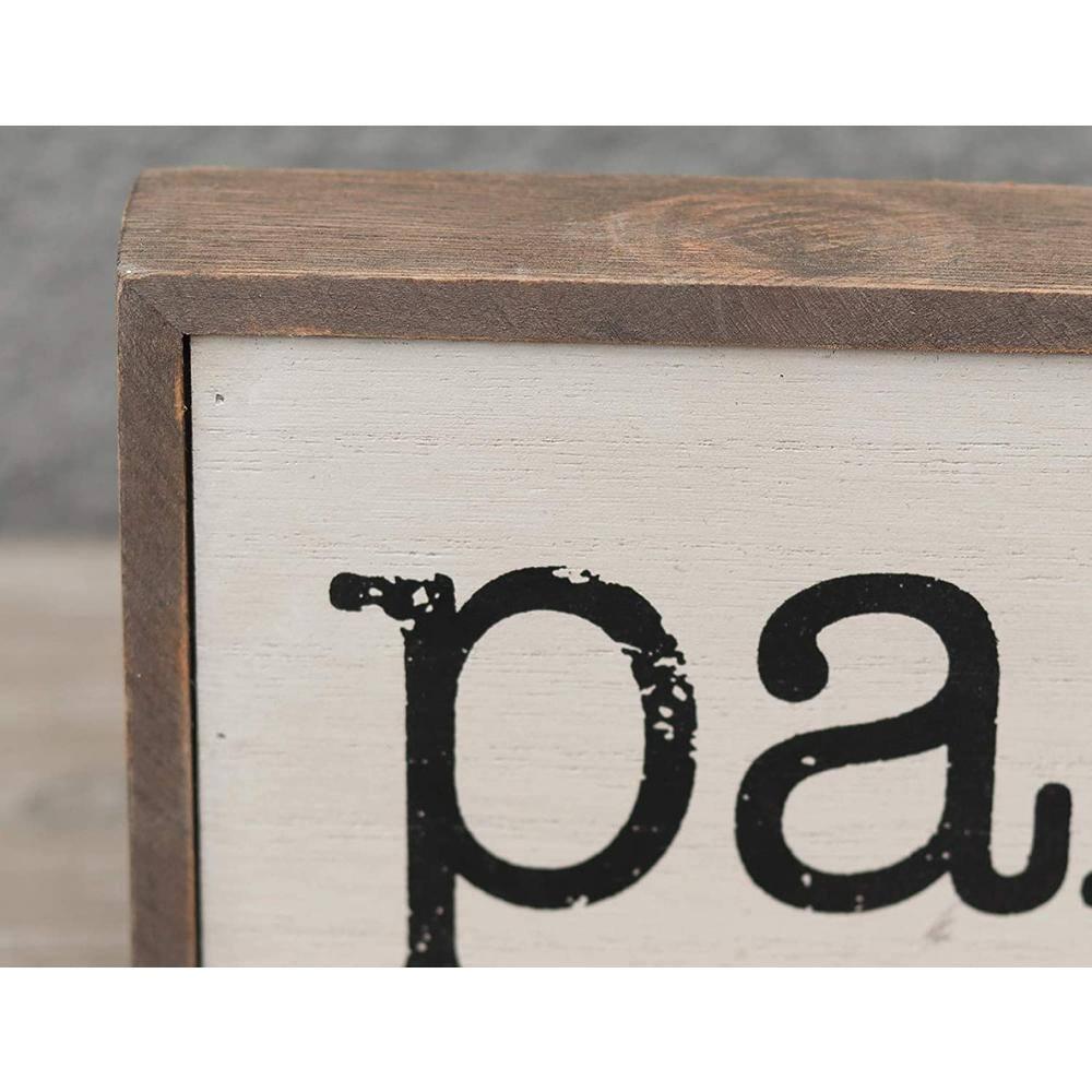 Parisloft Pantry Rustic Wood Block Sign, Small Farmhouse Tabletop Decor for Kitchen