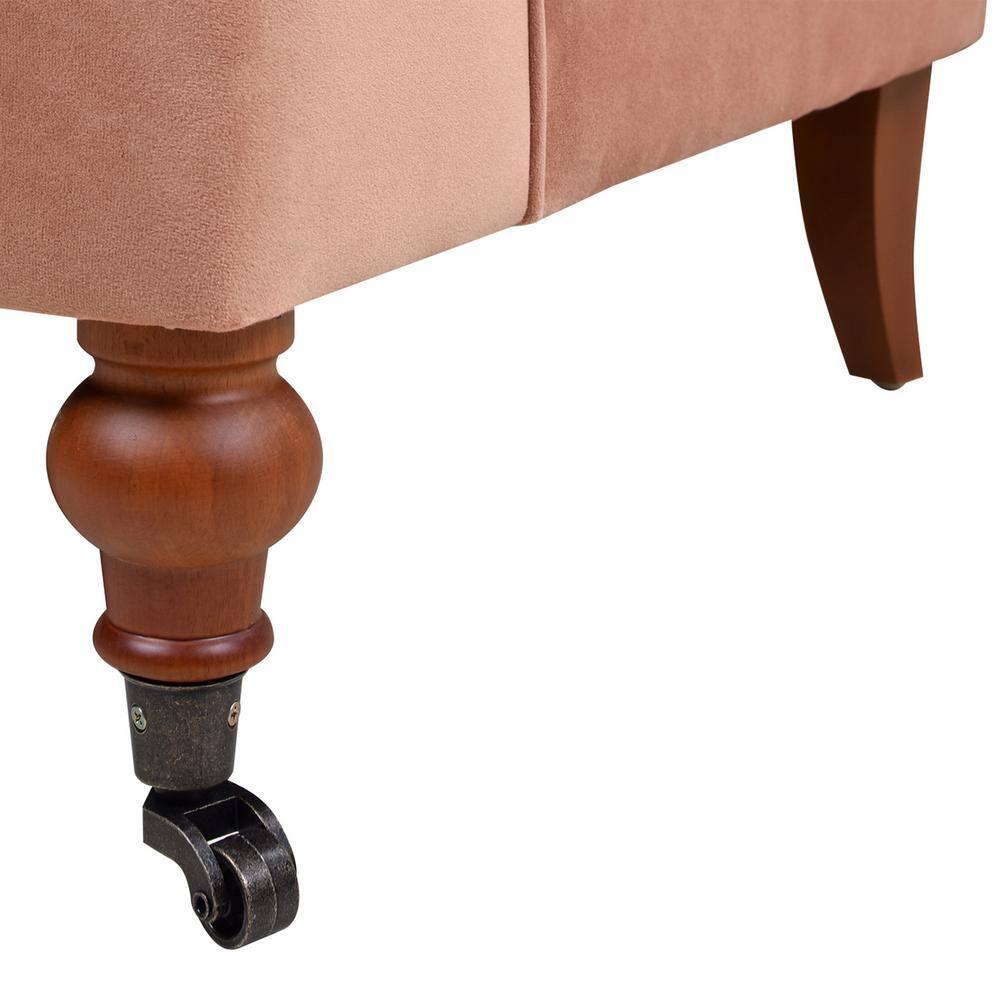 Jennifer Taylor Home Alana 38" Lawson Large Living Room Accent Arm Chair with Metal Casters, Peach Orange