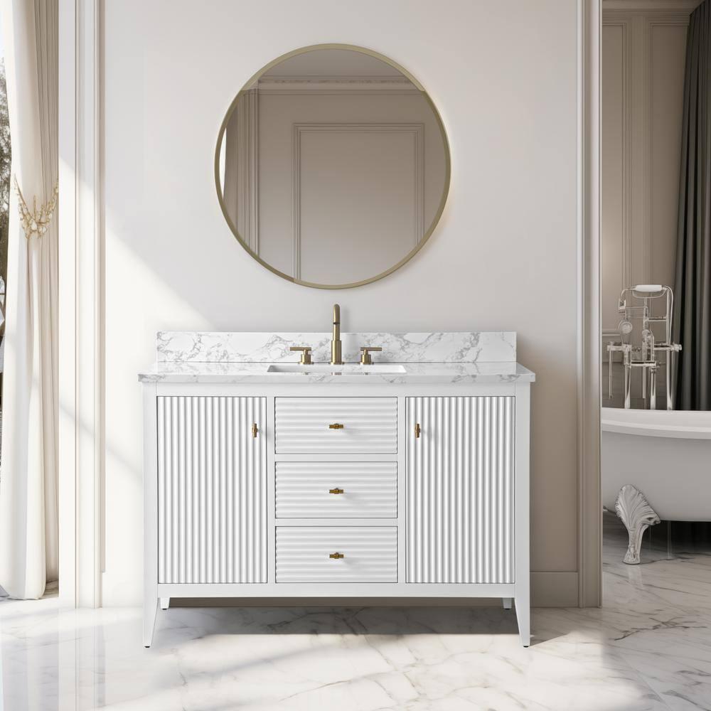 48'' Single Bathroom Vanity with Engineered Marble Top