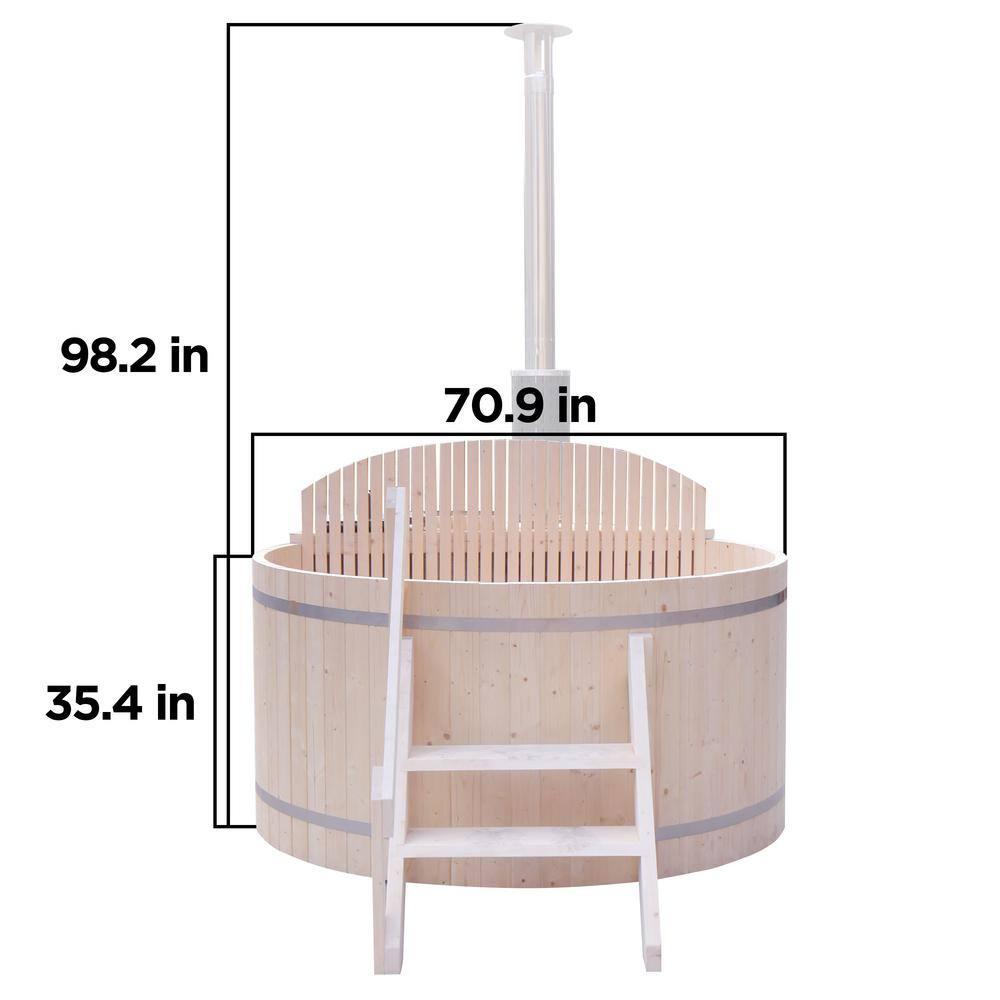 ALEKO Wood-Fired Hot Tub and Ice Bath with Internal Stove – 4-5 Person – Pine