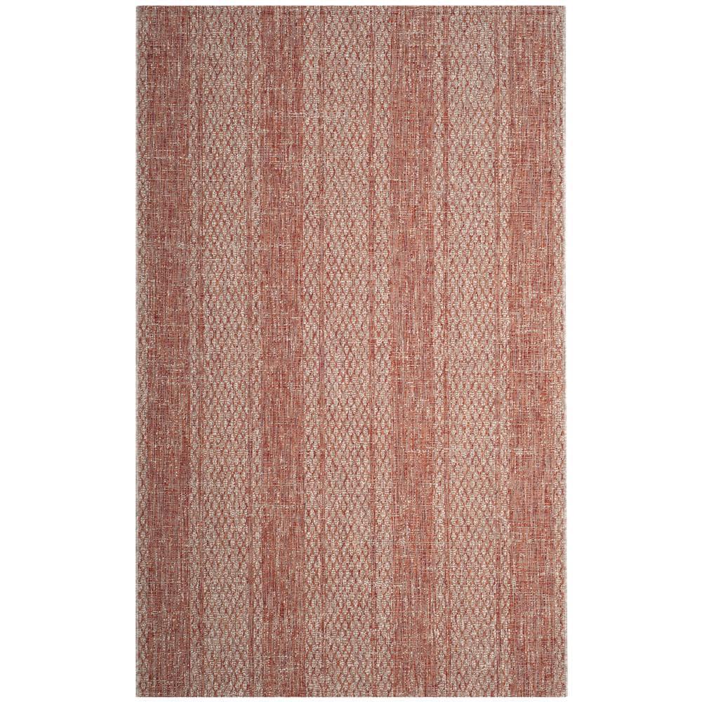 Courtyard CY8736 Power Loomed Indoor and Outdoor Area Rug - Light Beige/Terracotta - 5'3"x7'7" - Safavieh