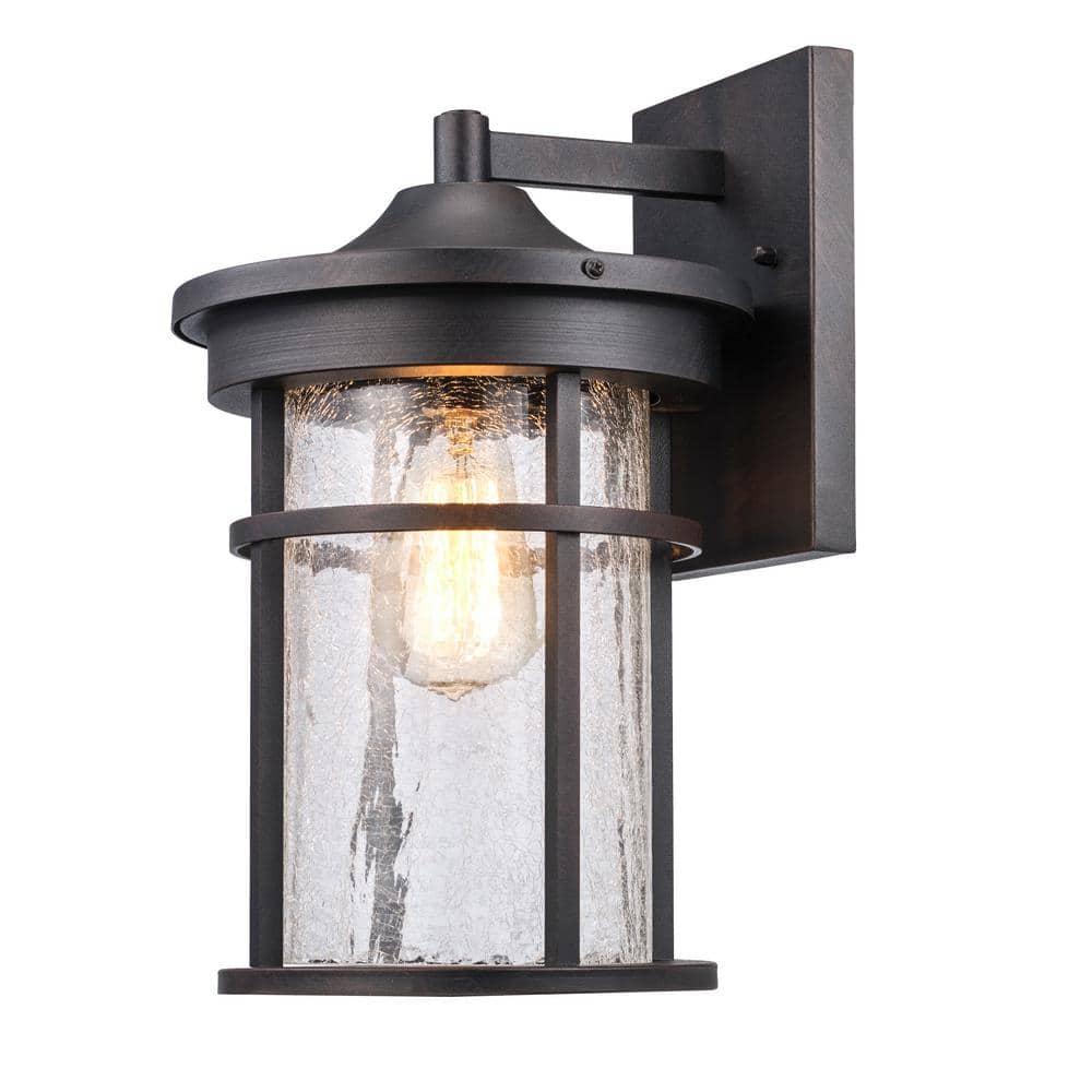 Bel Air Lighting Avalon Rustic Brown Switch Incandescent Wall Lantern