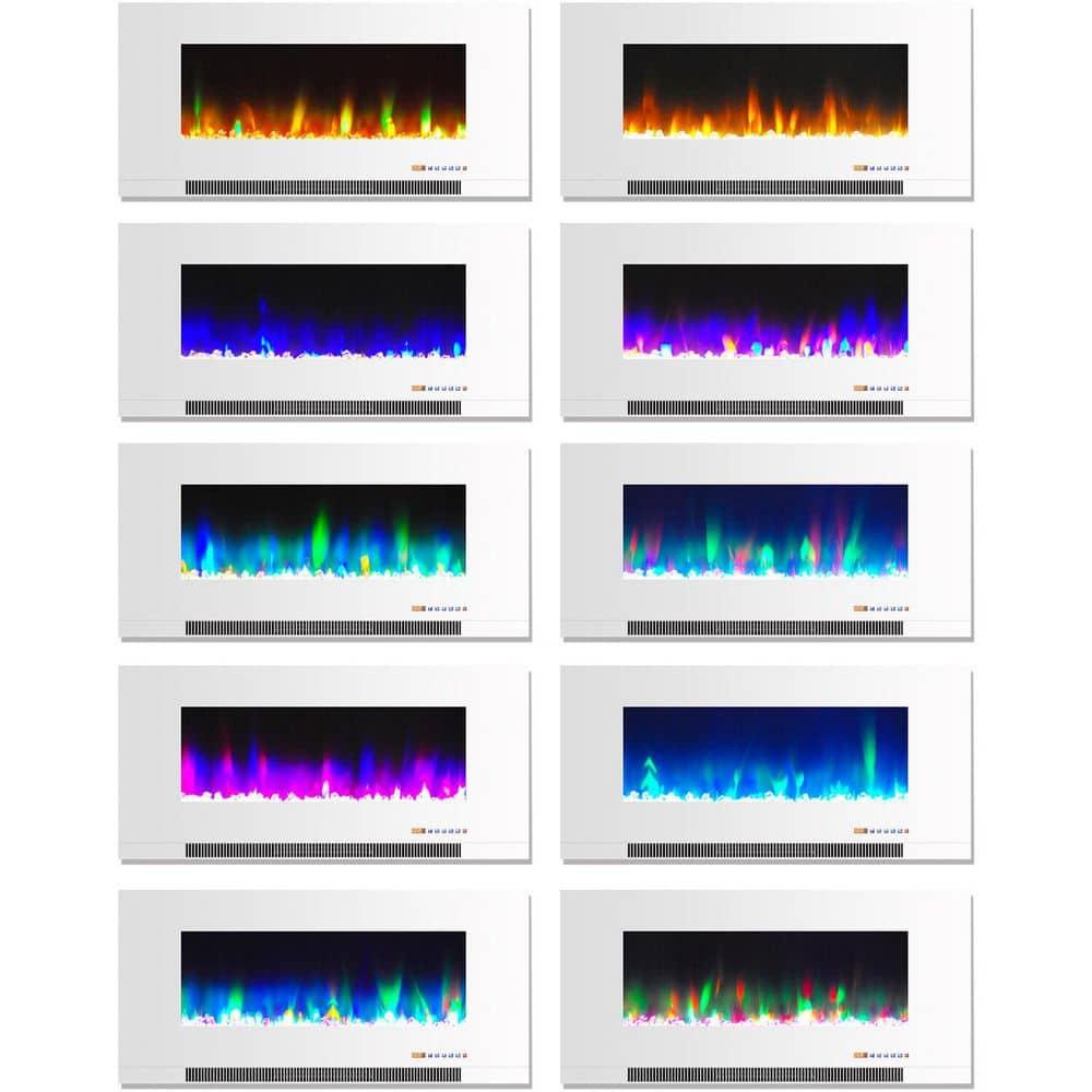 Cambridge Cambridge Wall Mount Electric Fireplace Heater with Remote Control for Indoor Use in Living Room, Bedroom, Home Office