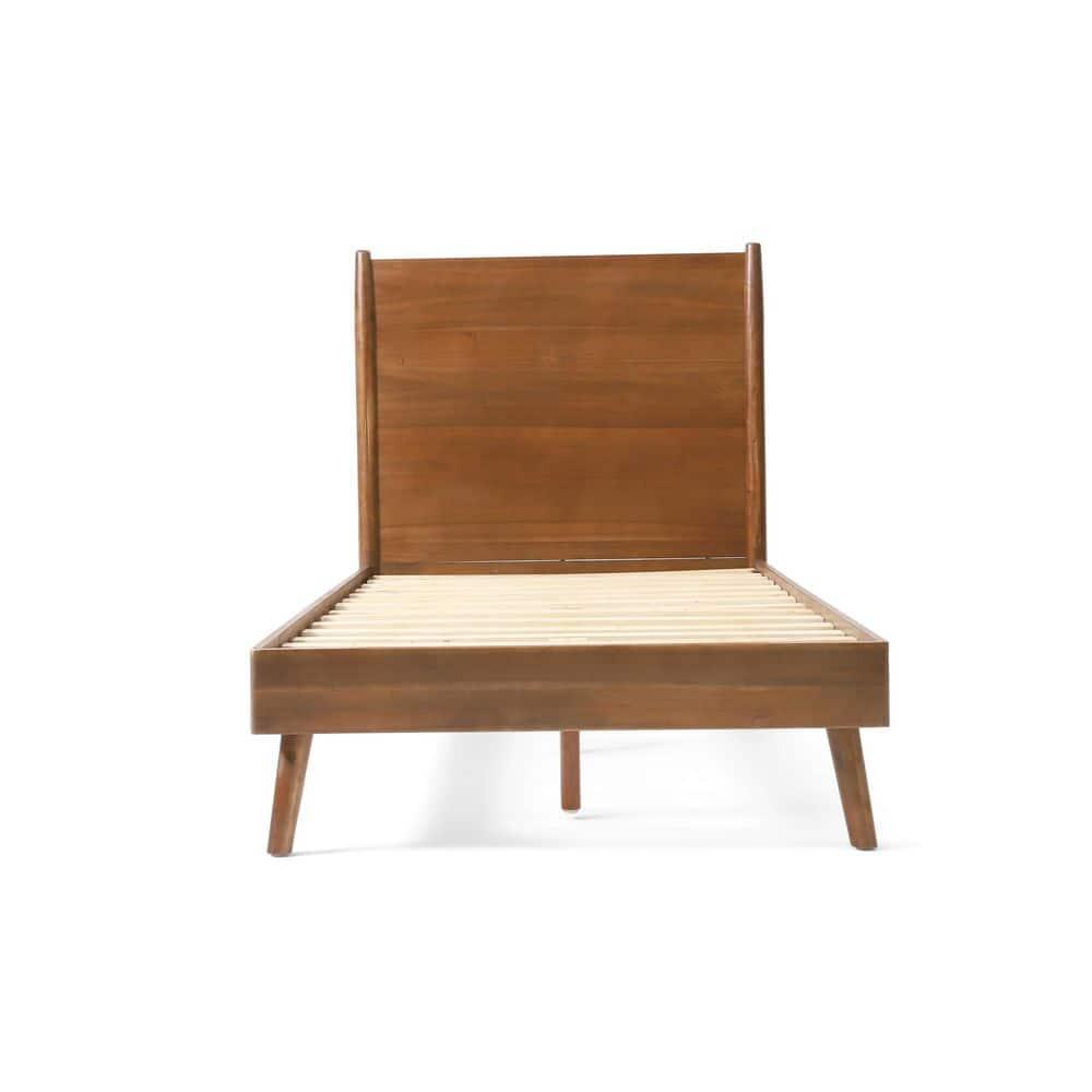 GDF Studio OkiOKi Mid Century Wood Bed, Medium Brown Full