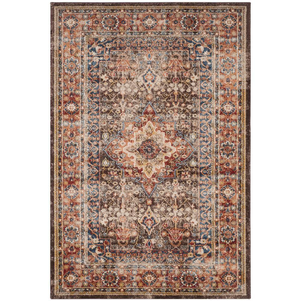 SAFAVIEH Bijar Orval Faded Traditional Area Rug, Brown/Rust, 6'7" x 9'