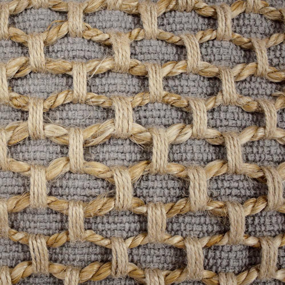 Boho Gray and Beige Cotton Jute Textured Throw Pillow Set