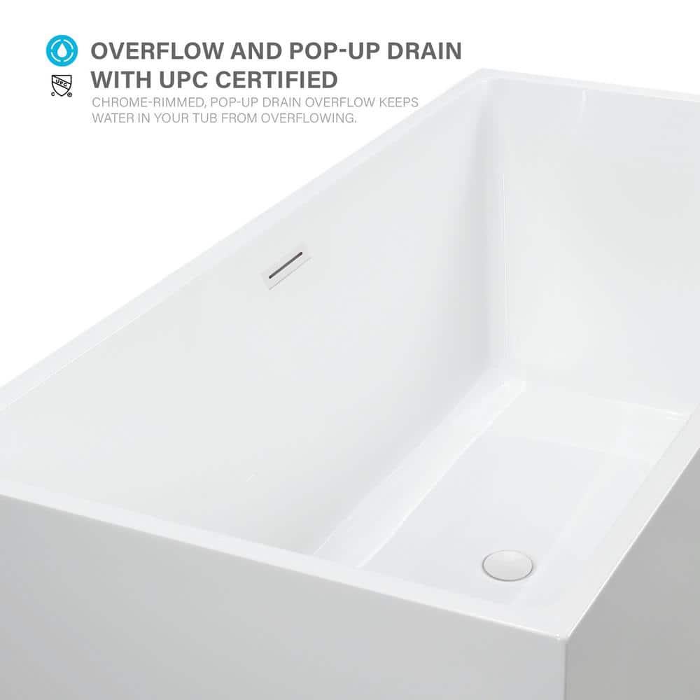 Chloe 59" x 30" Freestanding Soaking Bathtub