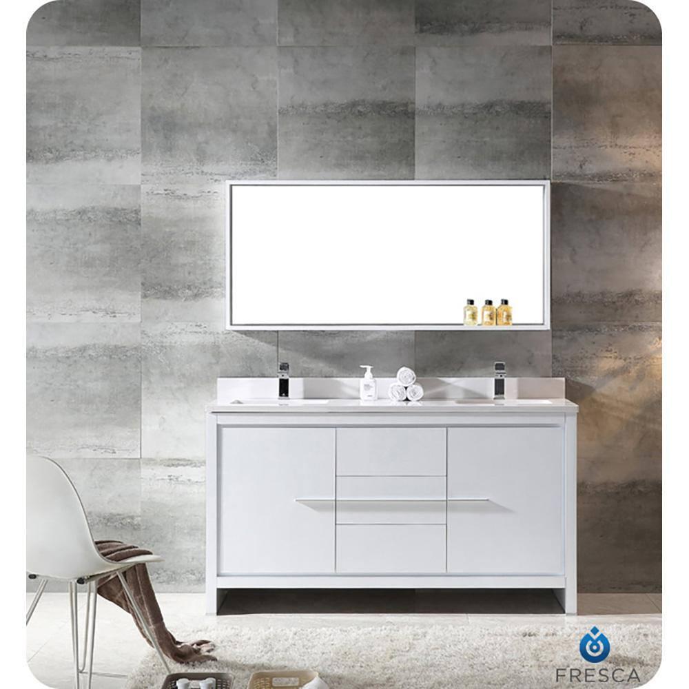 Allier 60" Freestanding Double Sink Bathroom Vanity Base Only (Top and Sink Not Included)