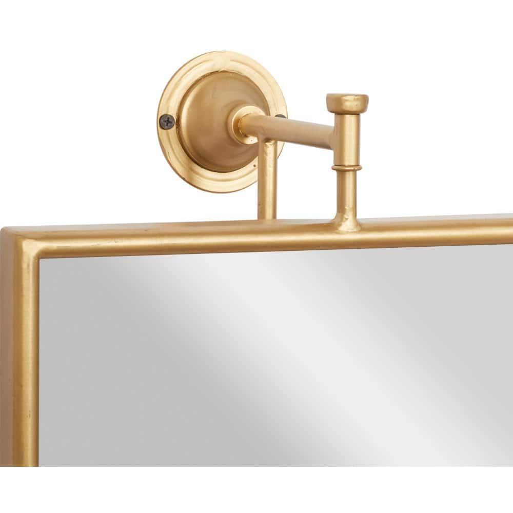 DecMode 14" x 28" Gold Dimensional Wall Mirror
