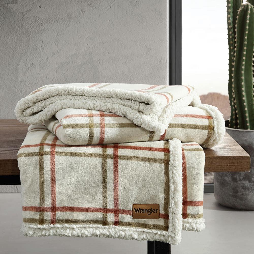 Wrangler Printed Plush Fleece Throw Blankets