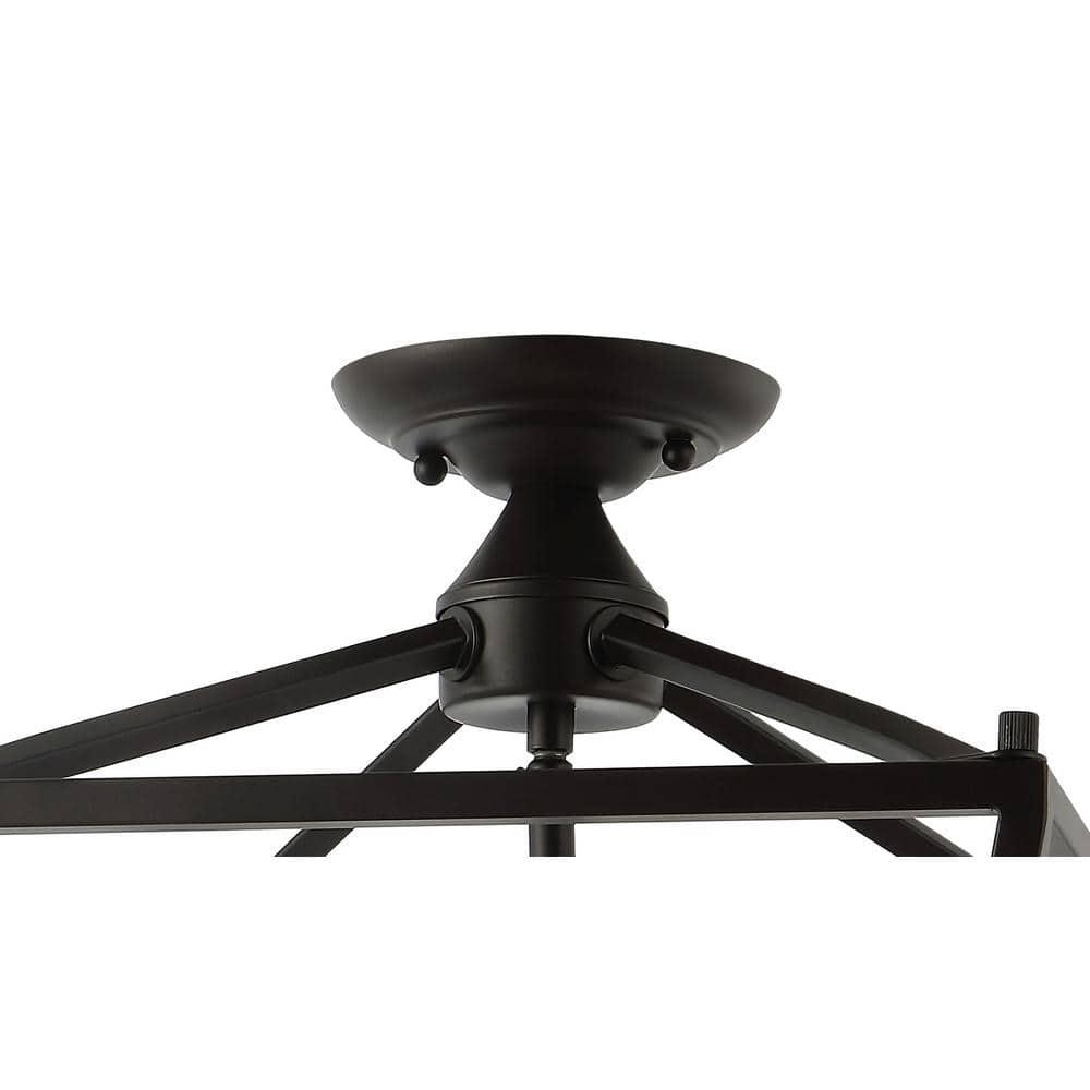 JONATHAN Y Milton Mini Lantern 4-Light Iron Modern Farmhouse LED Flush Mount, by JONATHAN  Y Oil Rubbed Bronze