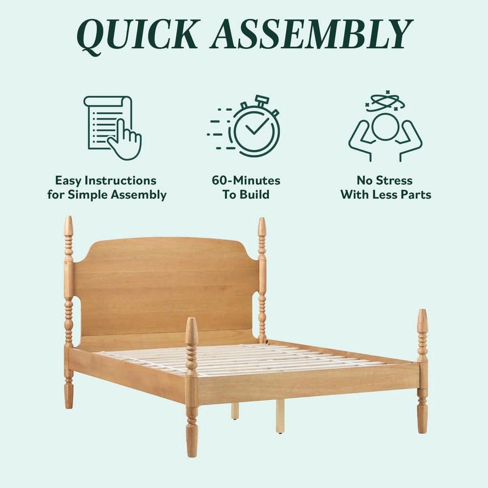 Vivienne Traditional Easy Assembly Solid Wood Turned Spindle Bed