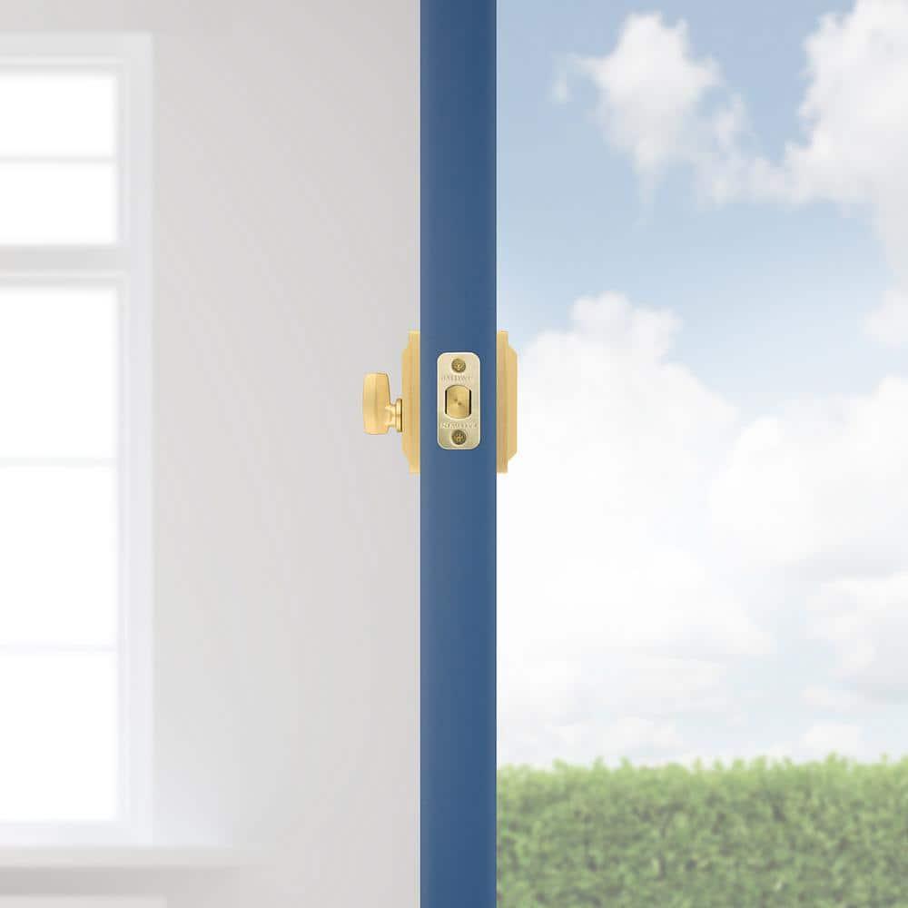 Baldwin Spyglass, Single Cylinder Front Door Deadbolt Featuring SmartKey Re-key Technology and Microban Protection, in Satin Brass