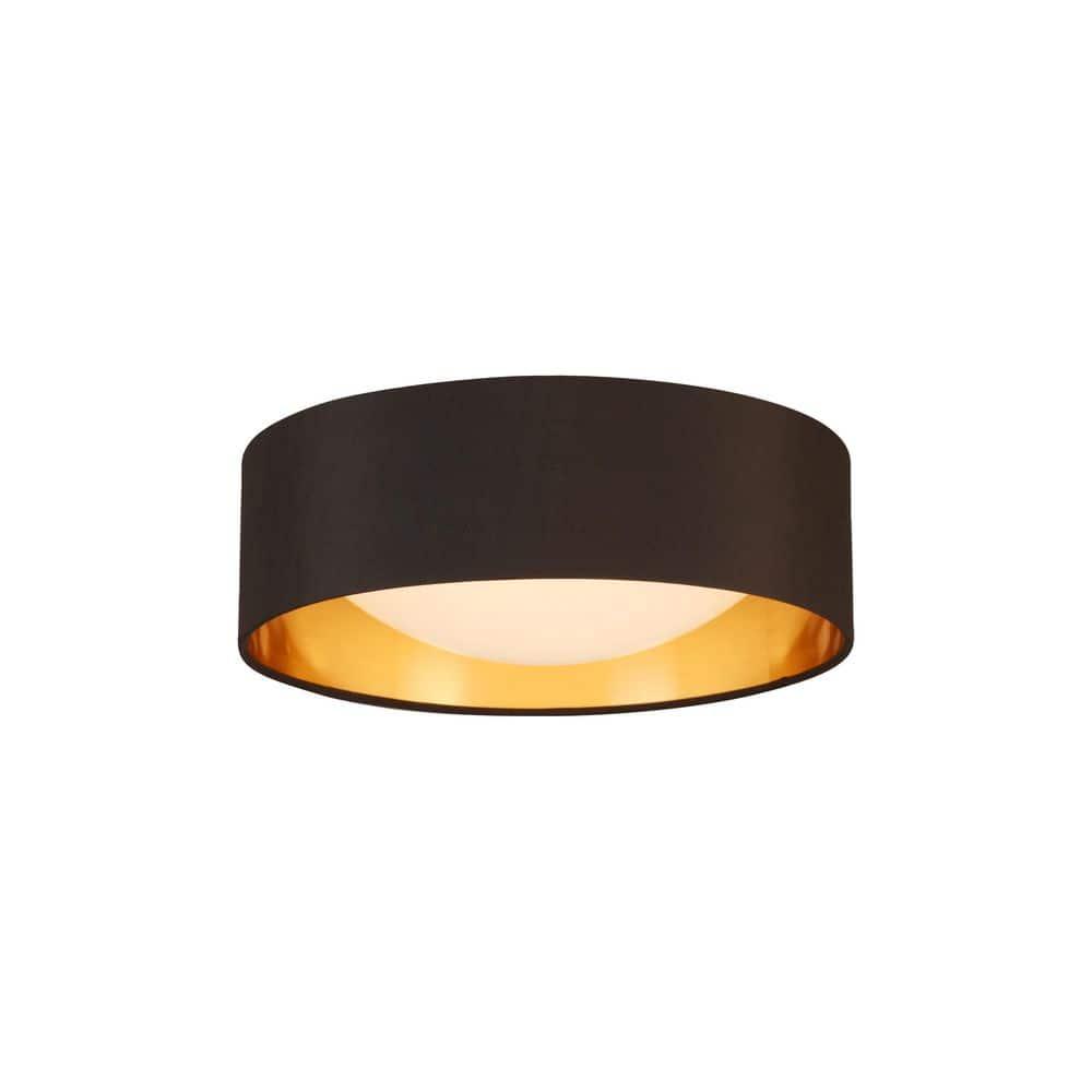 Eglo Lighting Orme 12 Inch Flush Mount Ceiling Light Fixture, Black & Gold
