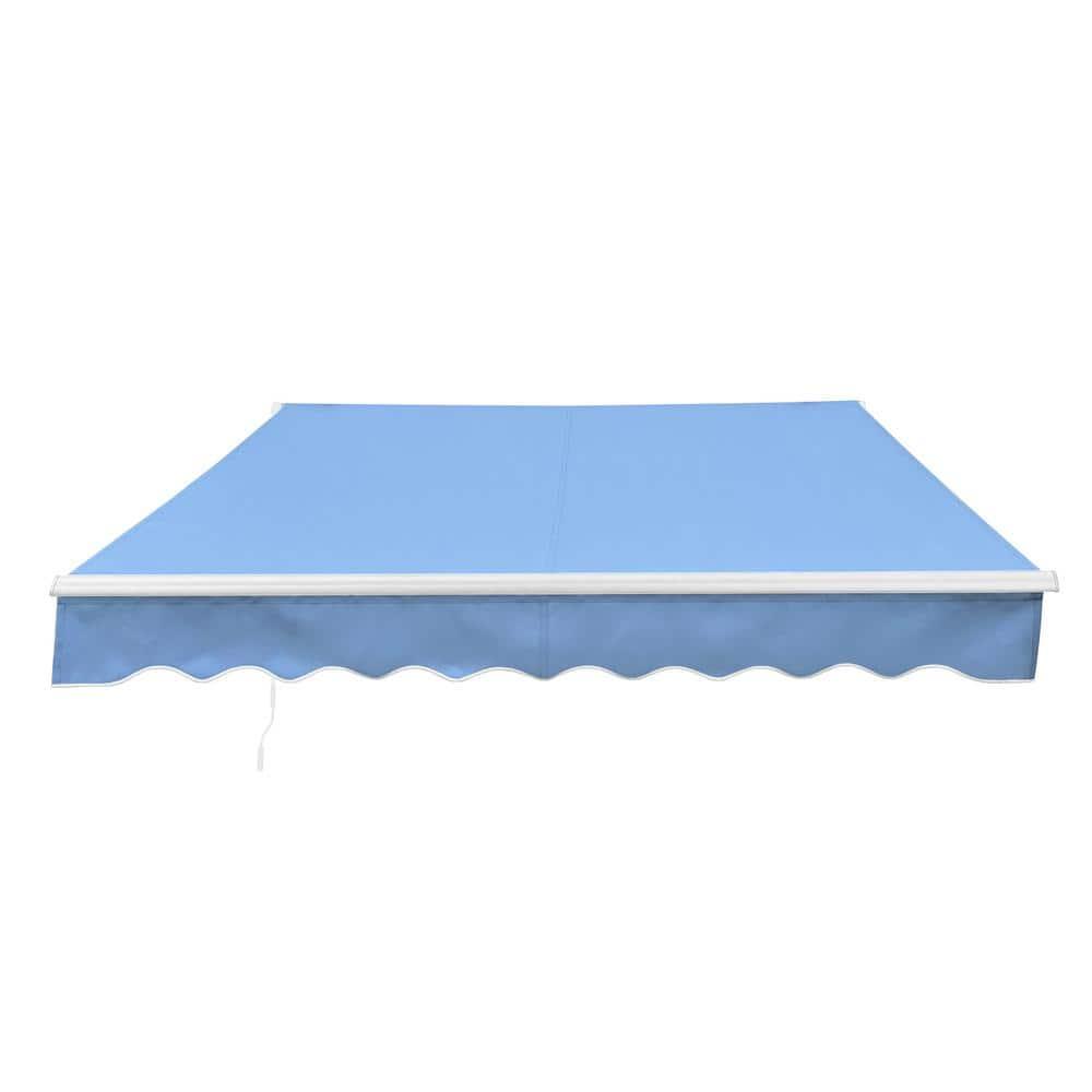 Motorized Retractable White Frame Patio Awning