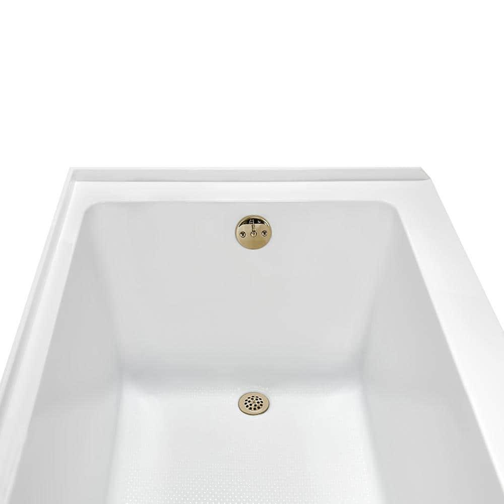 Streamline Bath Streamline 60 in. x 32 in. Acrylic Right-Hand Drain Alcove Bathtub in Glossy White With External Drain NAL-5580-PBR