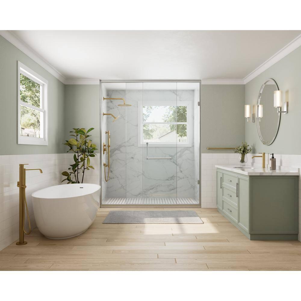 GRANDJOY Complete Shower System, 10" and 6" Dual Wall Mount Rain Shower Faucets with Handheld Shower Spray, High Pressure in Brushed Gold