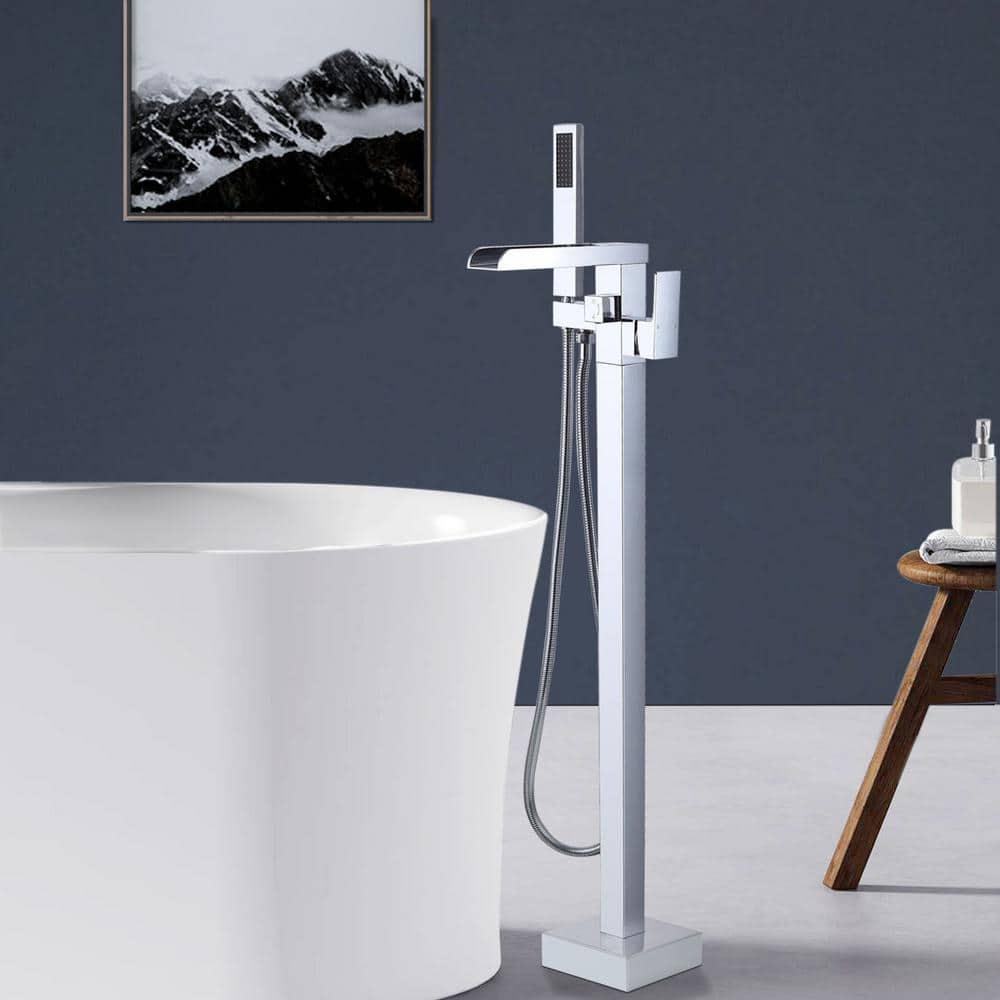 1 Handle Bathroom Freestanding Tub Filler with Diverter