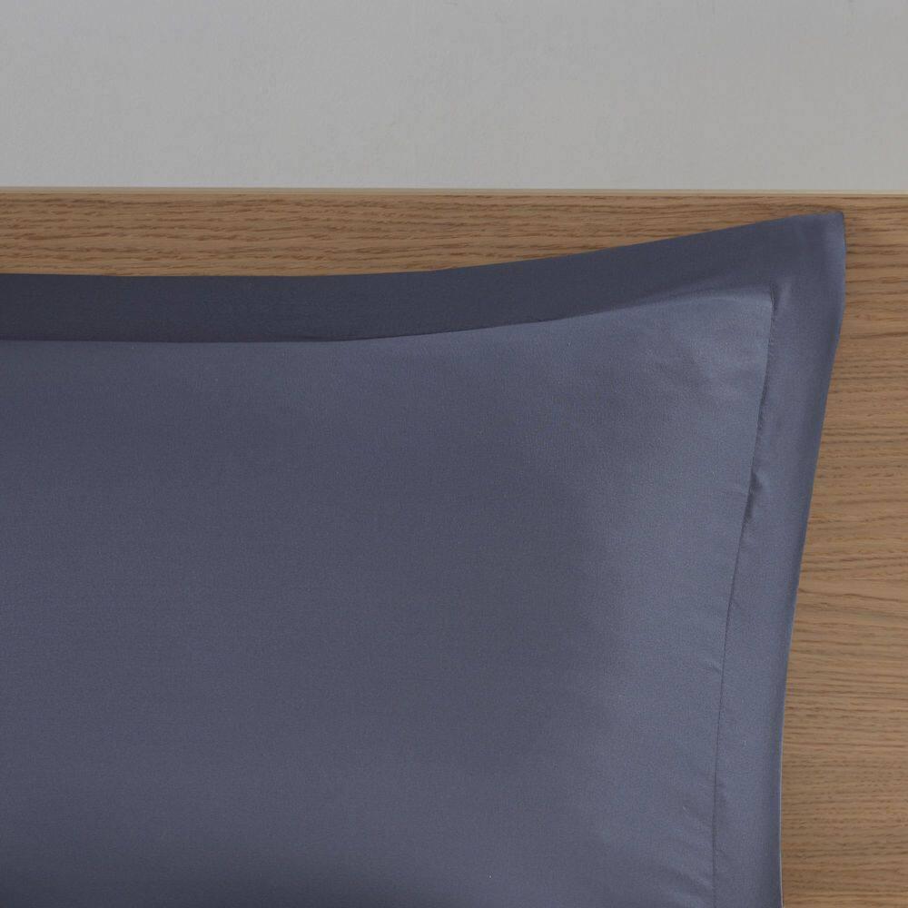 Marsden Blue/Gray Microfiber Striped Comforter Set with Bed Sheets