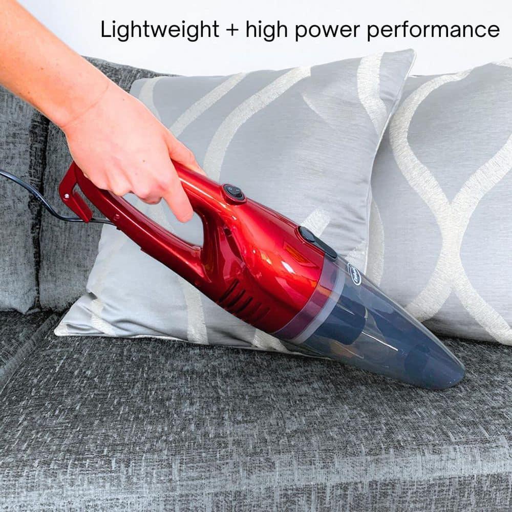 Ewbank Chilli Tempest 2-in-1 Vacuum Cleaner, Stick & Handheld, with 6 Attachments, Small, Lightweight (3 lb.), 600W, .5L Capacity, Red