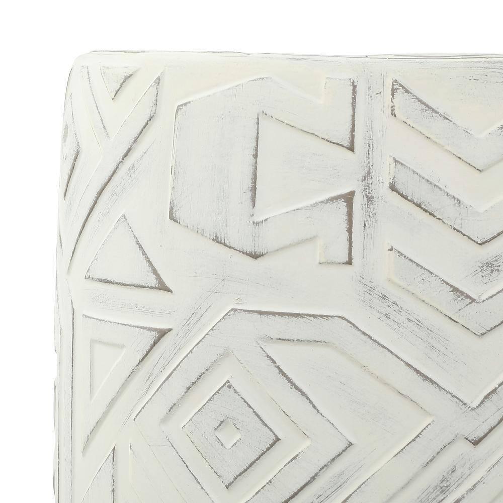 JONATHAN Y Rafi 17.75" Transitional Bohemian Geometric Drum Garden Stool, Cream