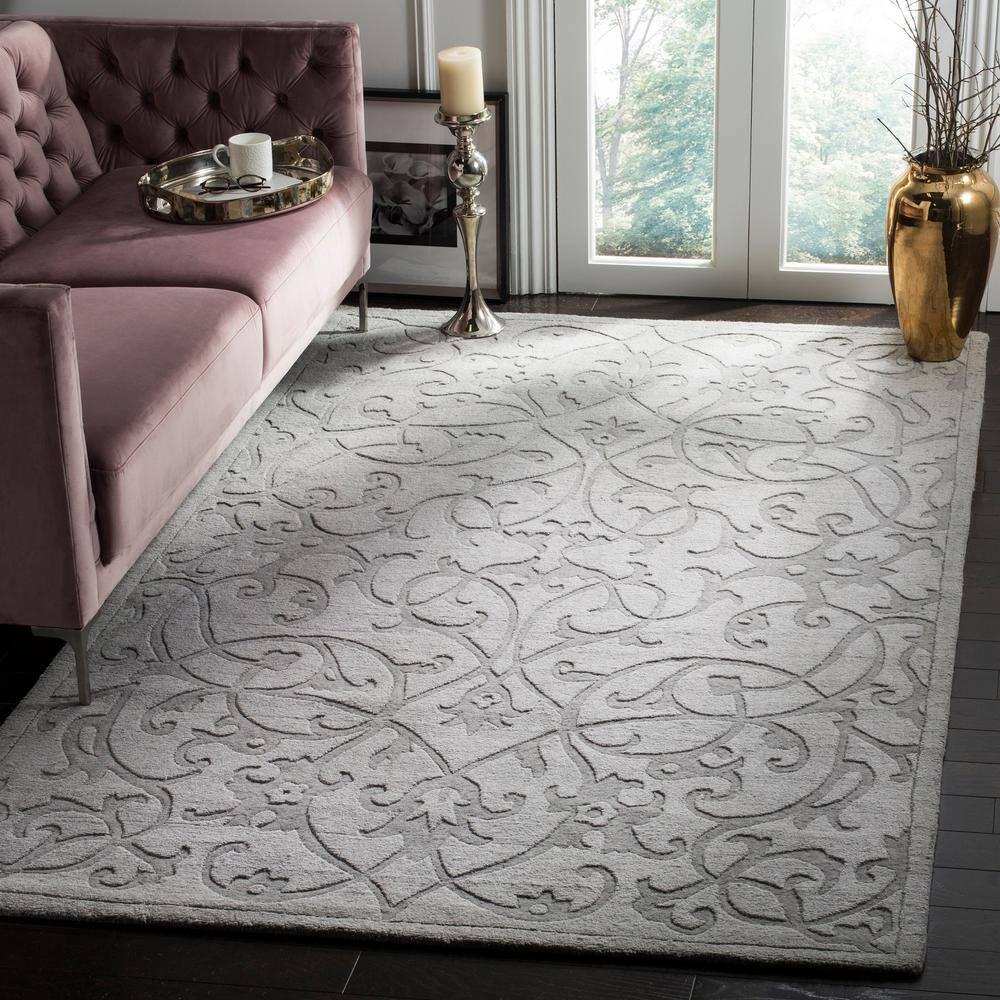 Impressions IM341 Hand Loomed Area Rug - Grey - 6'x9' - Safavieh.
