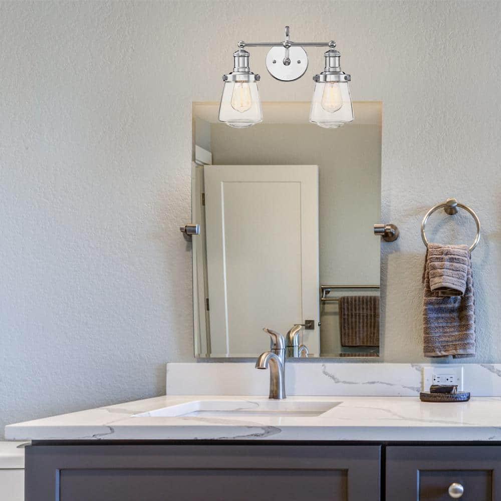Taylor Chrome Steel Dimmable Bath Vanity Light