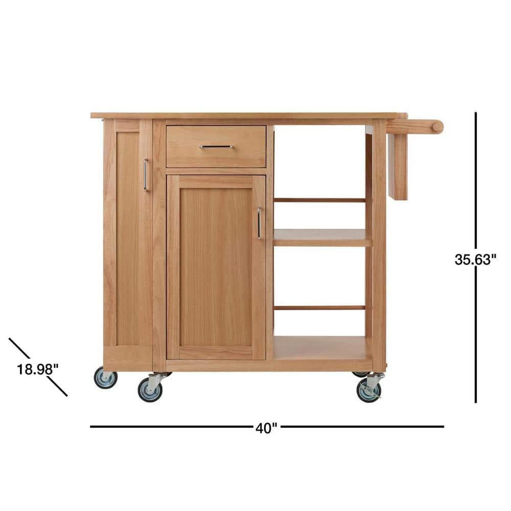 Skyline Decor Douglas 35.63'' H x 42.52'' W Utility Cart with Wheels