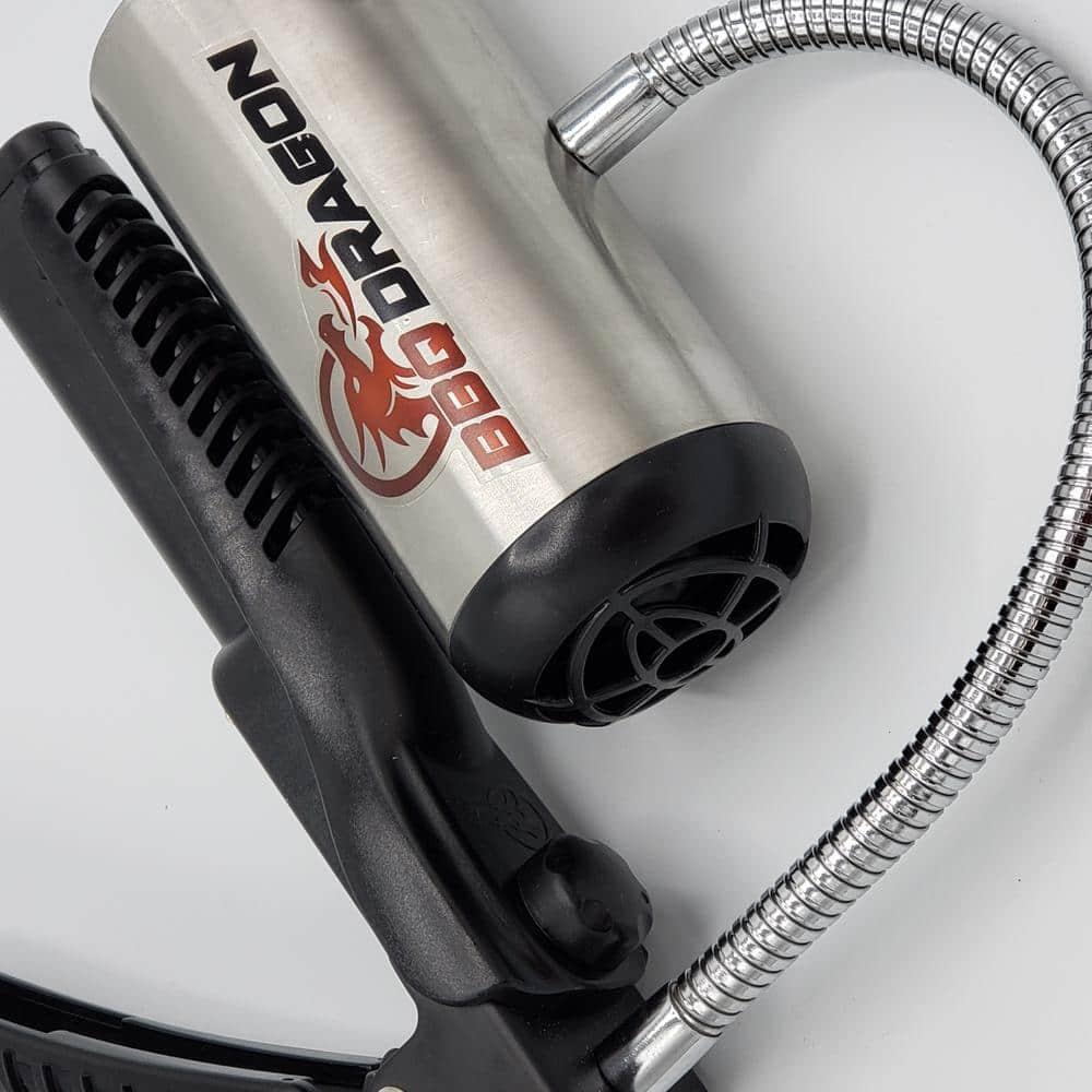 BBQ Dragon Grill Fan - Black: Stainless Steel Construction, No Assembly, Portable Charcoal Air Blower