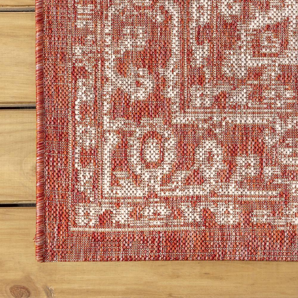 3'x5' Malta Bohemian Medallion Textured Weave Indoor/Outdoor Area Rug, Red/Taupe - JONATHAN Y