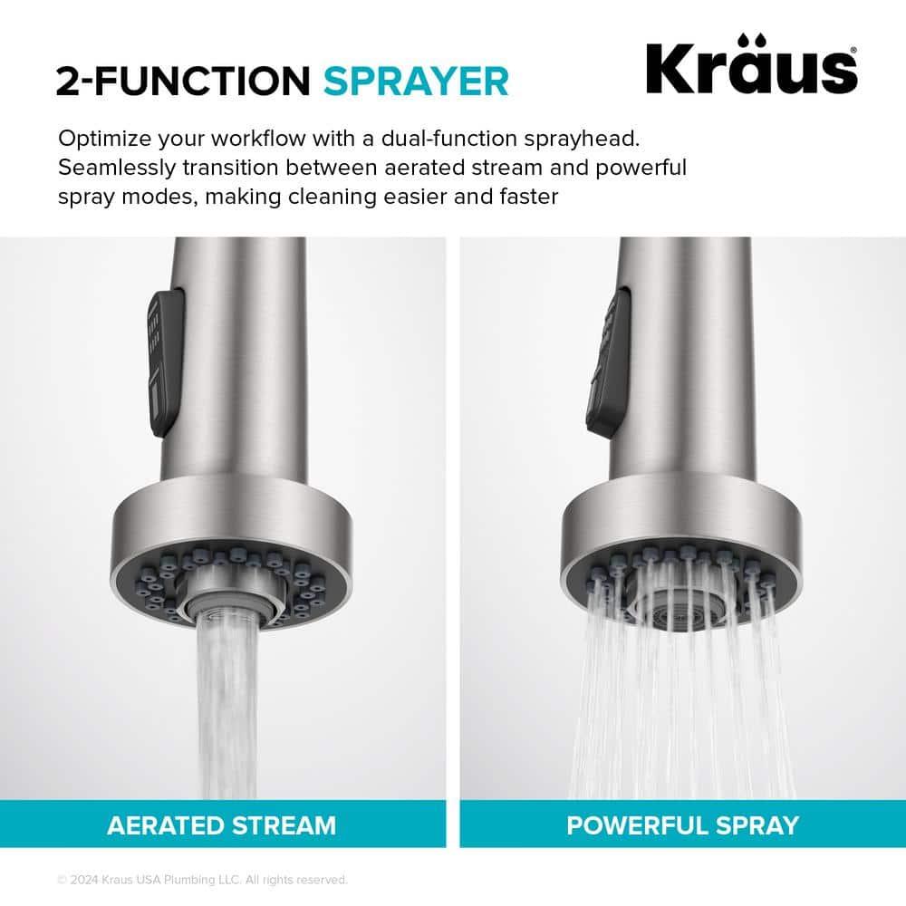 KRAUS Bolden 2-Function Single Handle Pull Down Kitchen Faucet