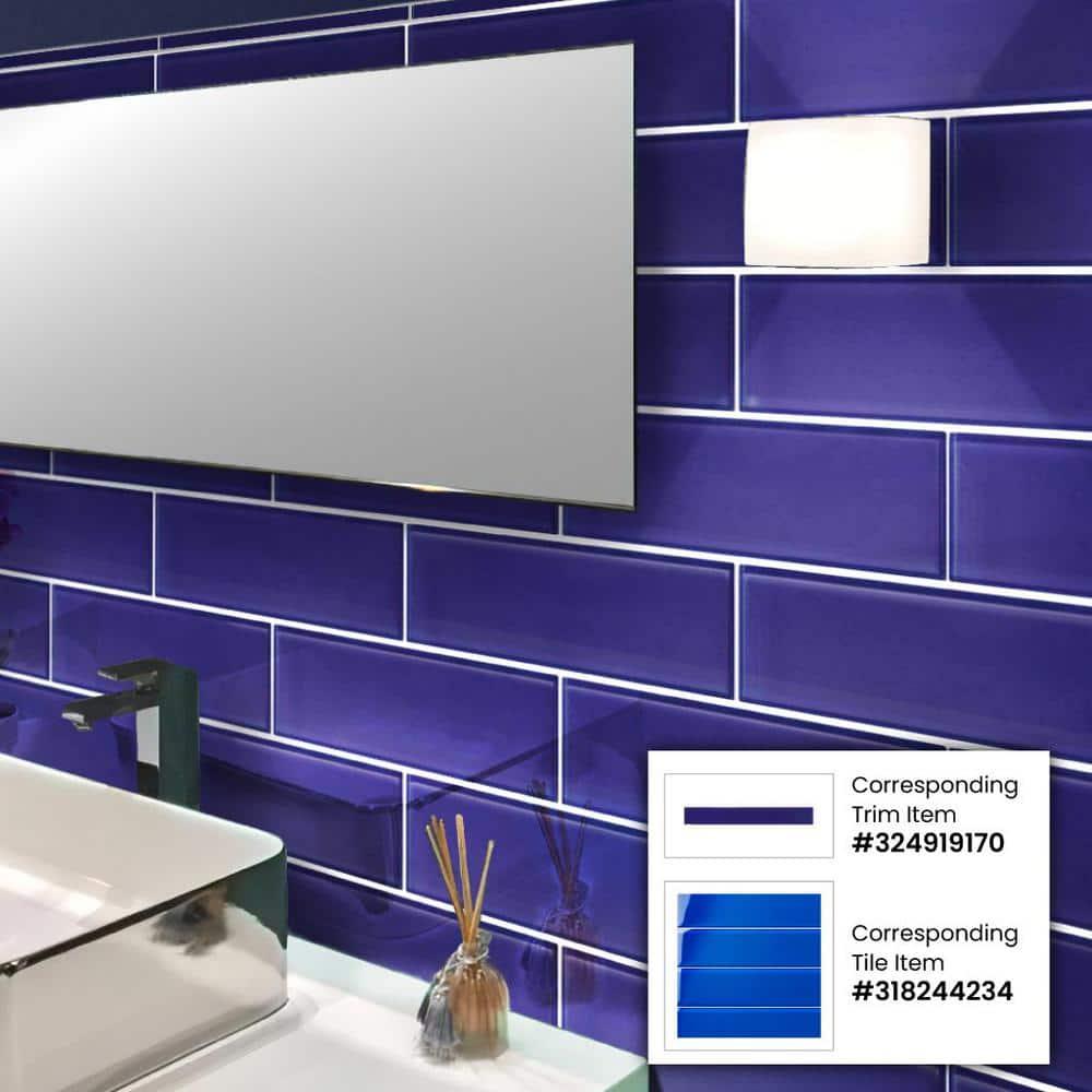3" X 12" Glass Brick Look Subway Wall Tile