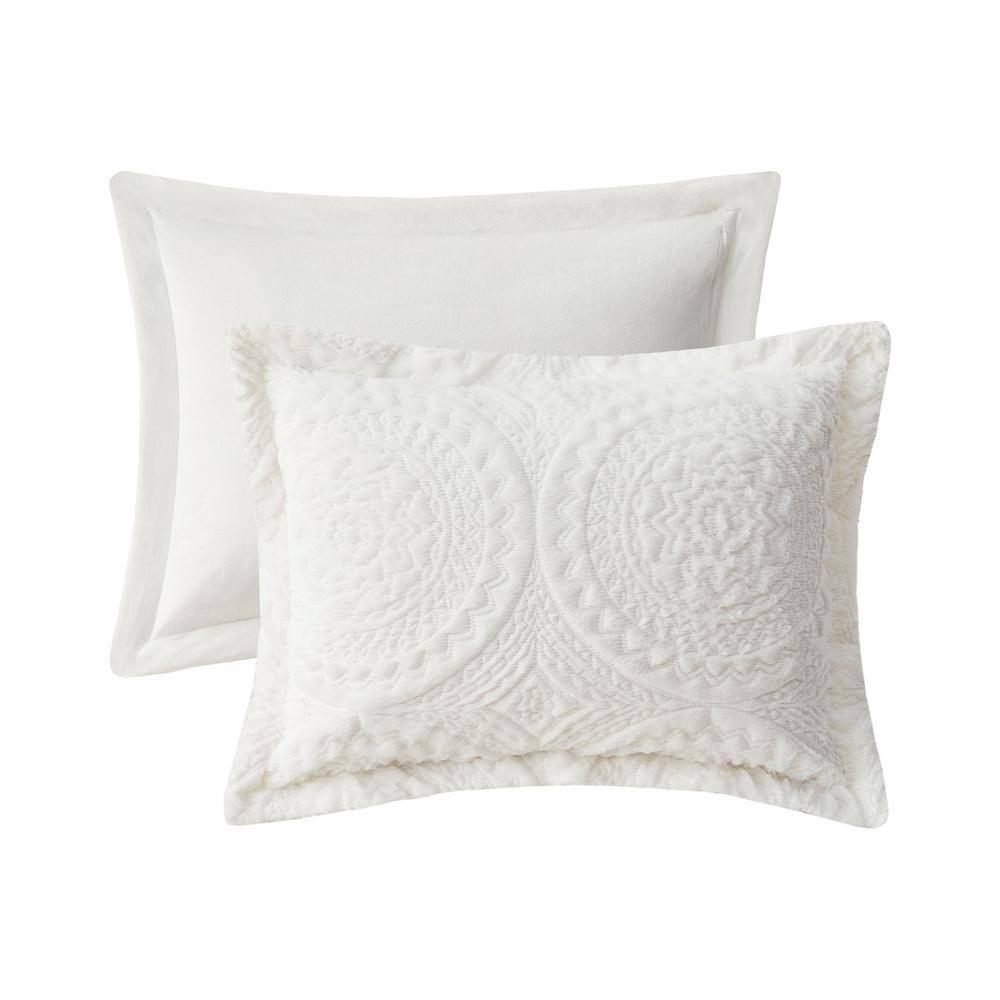 Arya Embroidered Medallion Faux Fur Ultra Plush Duvet Cover Set