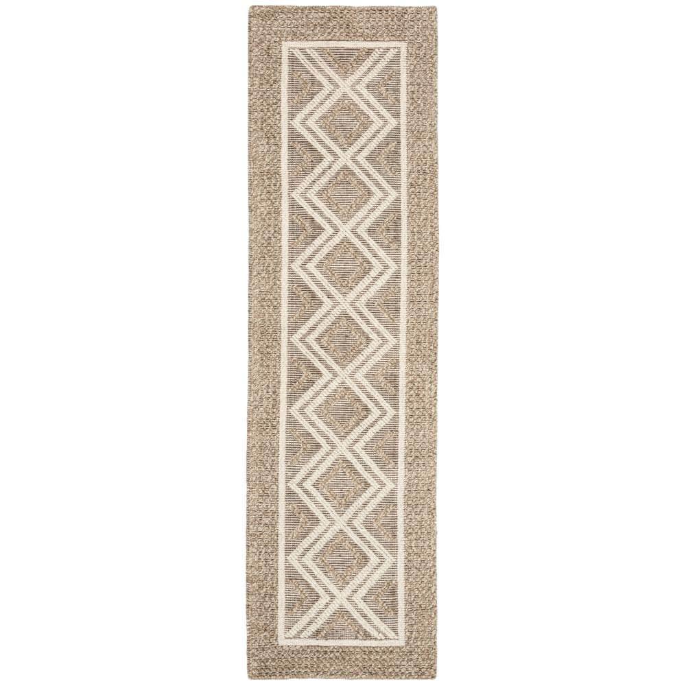 Vermont VRM212 Hand Woven Indoor Runner Rug - Beige/Ivory - 2'3"x12' - Safavieh