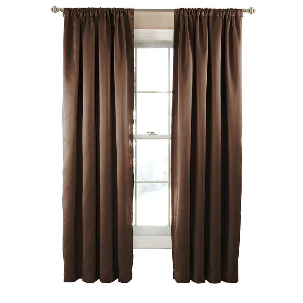 Eclipse Tricia Solid Curtain Panel, Room Darkening Rod Pocket Curtain Thermapanel (1 Panel)